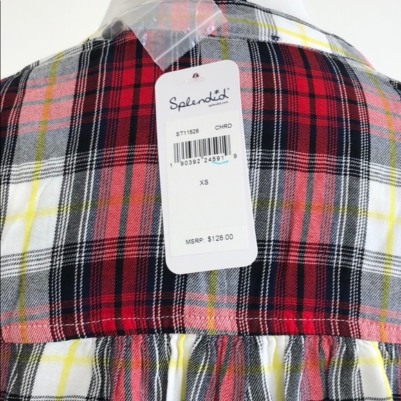 Splendid Checkered Ruffle Top - Picture 7 of 7